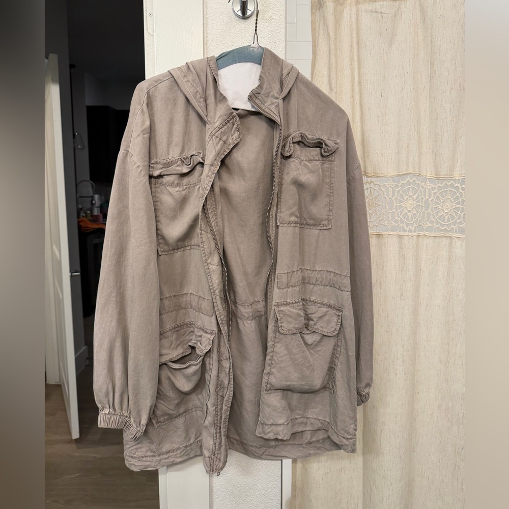 Express Grey Lightweight Utility Jacket